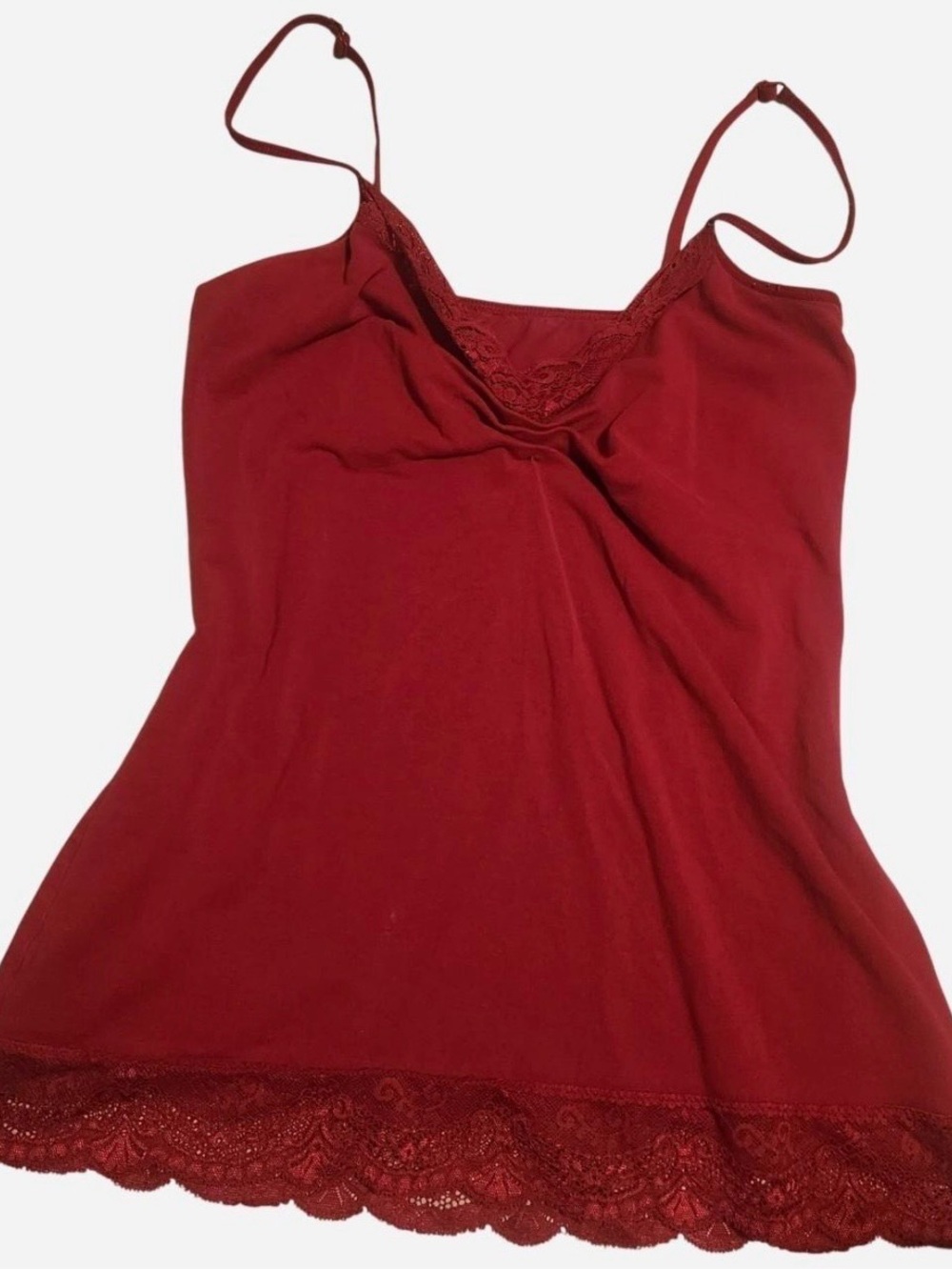 Women's Burgundy Lace-Trim Camisole Top